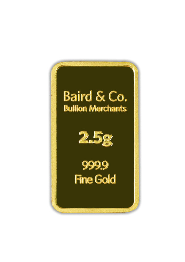 2.5 Gram Baird & Co Gold Bar