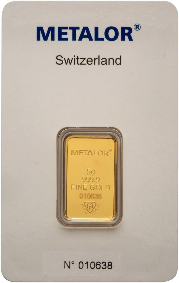 5 Gram Metalor Gold Bar