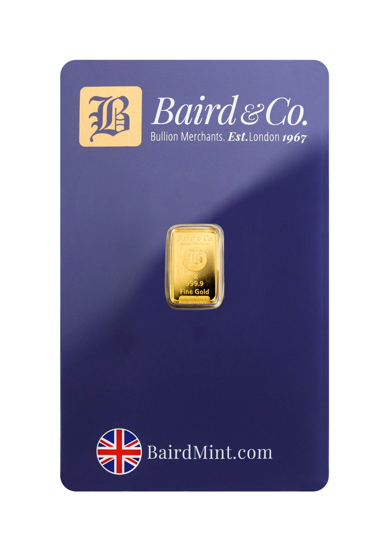 1 Gram Baird & Co Gold Bar